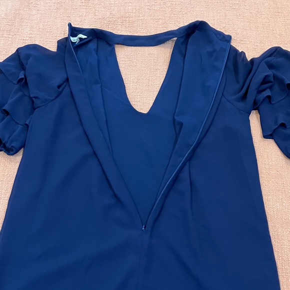 Naked Zebra  v-neck Navy Blue Mini Dress - Picture 13 of 16